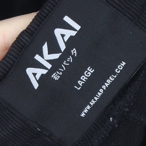 AKAI Men's Black Jogger Trousers L Fleece Activewear Pants