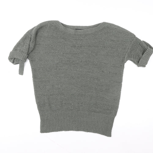 Wallis Women’s Grey Knit Short Sleeve Blouse Size S