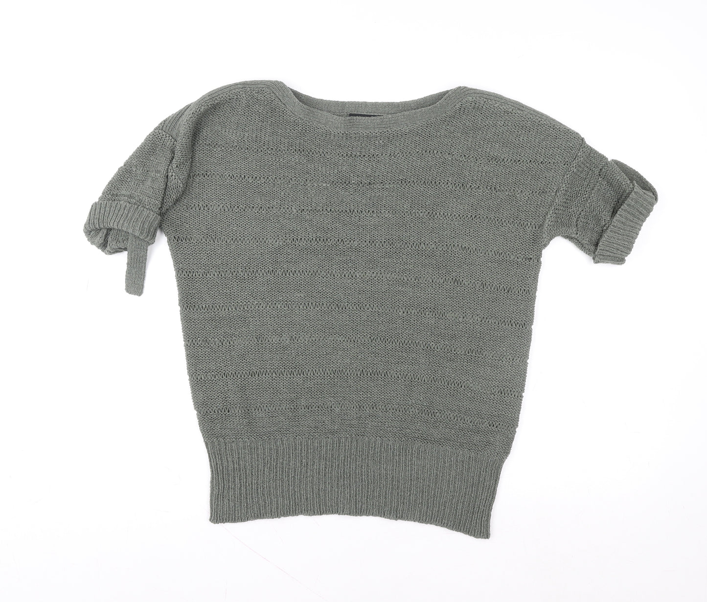 Wallis Women’s Grey Knit Short Sleeve Blouse Size S