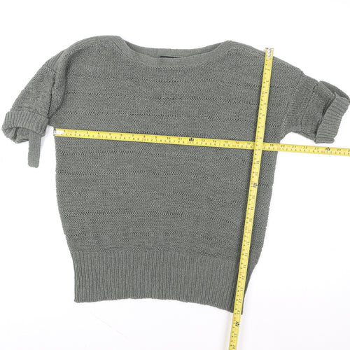 Wallis Women’s Grey Knit Short Sleeve Blouse Size S