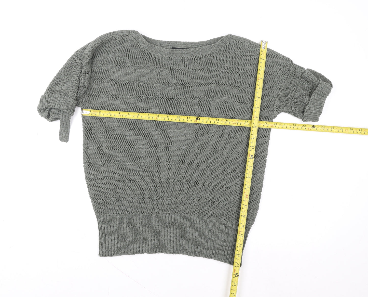 Wallis Women’s Grey Knit Short Sleeve Blouse Size S