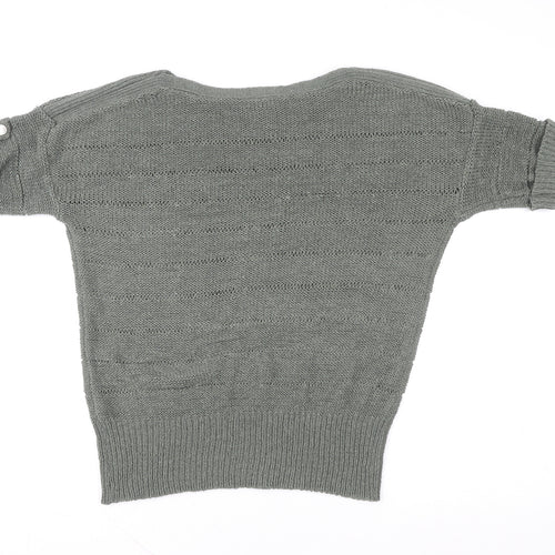 Wallis Women’s Grey Knit Short Sleeve Blouse Size S