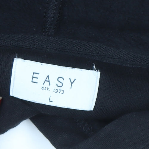 Easy Women’s Black Pullover Hoodie Large Cotton Blend Casual