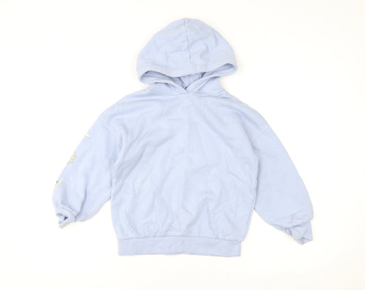 Marks and Spencer Girls Blue Celestial Graphic Pullover Hoodie 7-8 Years