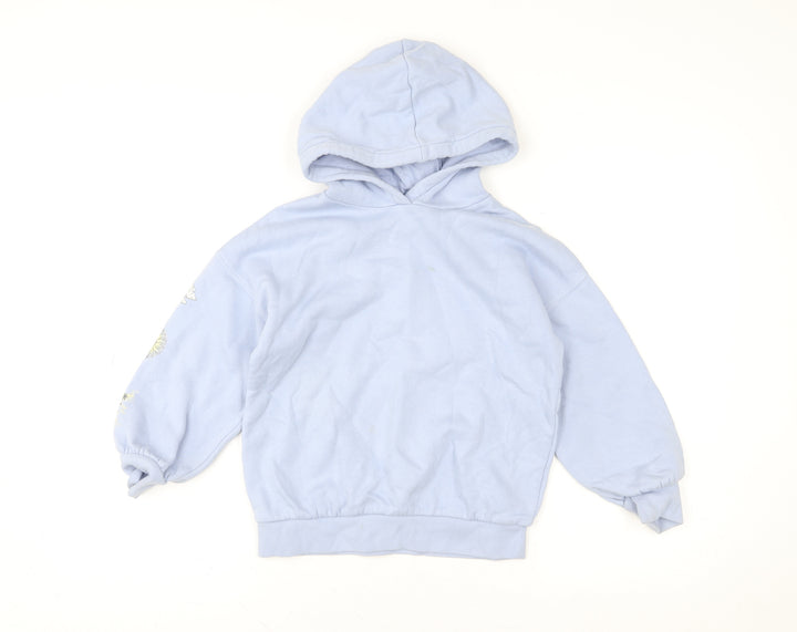 Marks and Spencer Girls Blue Celestial Graphic Pullover Hoodie 7-8 Years