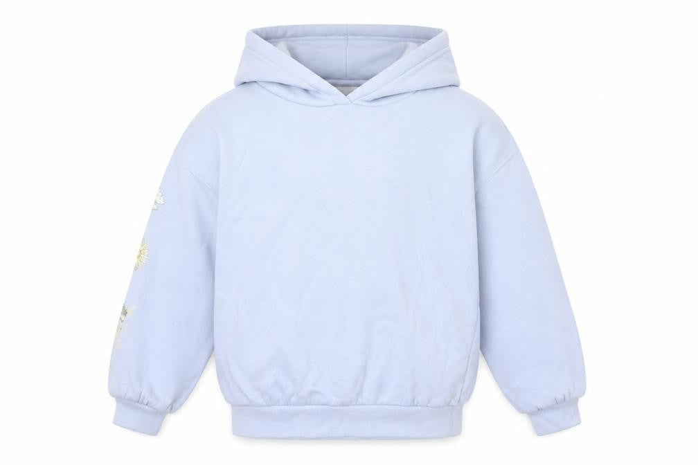 Front view of Marks & Spencer girls’ blue celestial graphic pullover hoodie 7-8 years