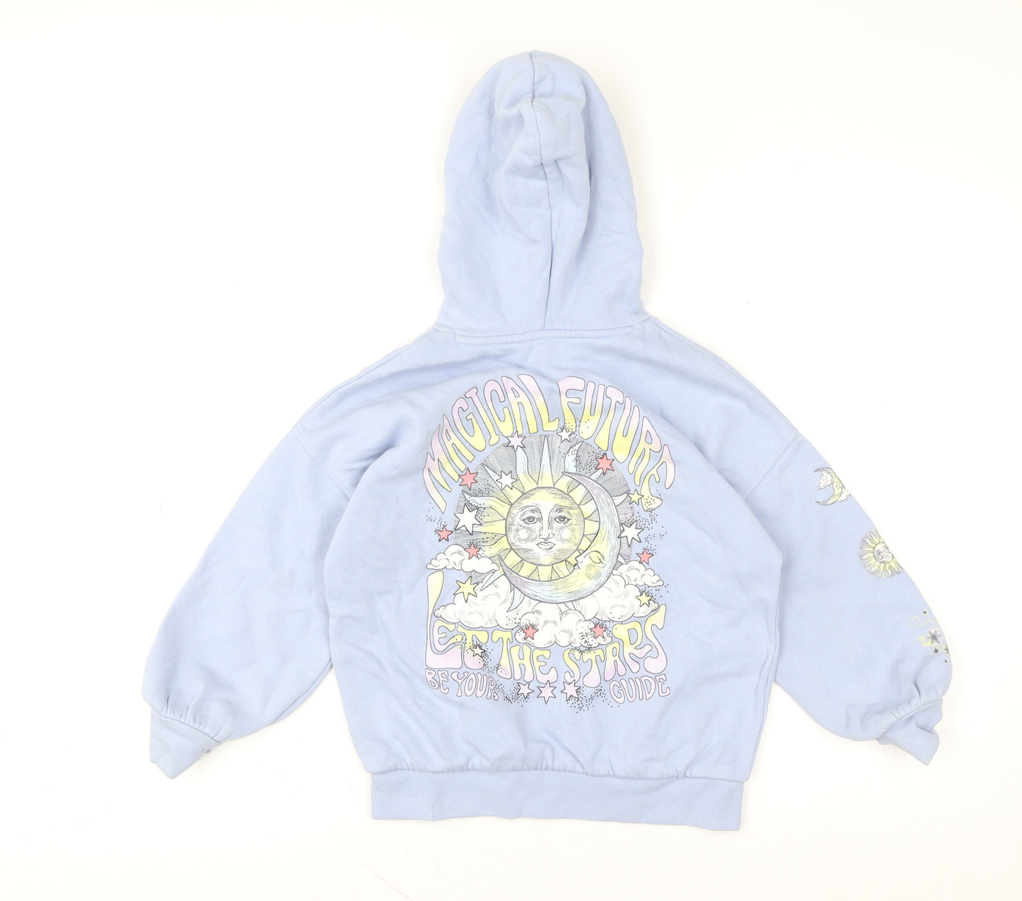 Marks and Spencer Girls Blue Celestial Graphic Pullover Hoodie 7-8 Years