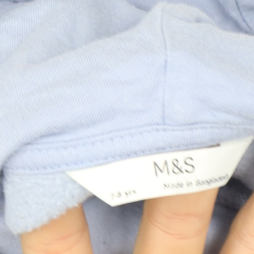 Marks and Spencer Girls Blue Celestial Graphic Pullover Hoodie 7-8 Years