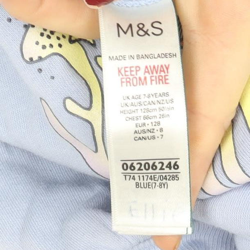 Marks and Spencer Girls Blue Celestial Graphic Pullover Hoodie 7-8 Years