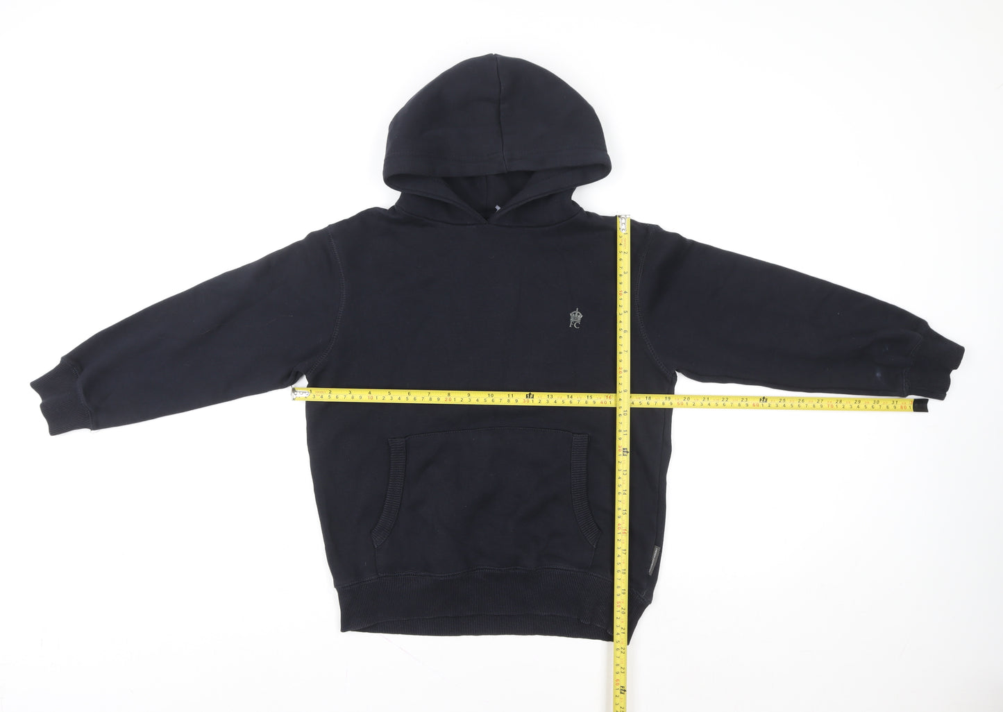 French Connection Boys Black Cotton Pullover Hoodie 11-12 Years