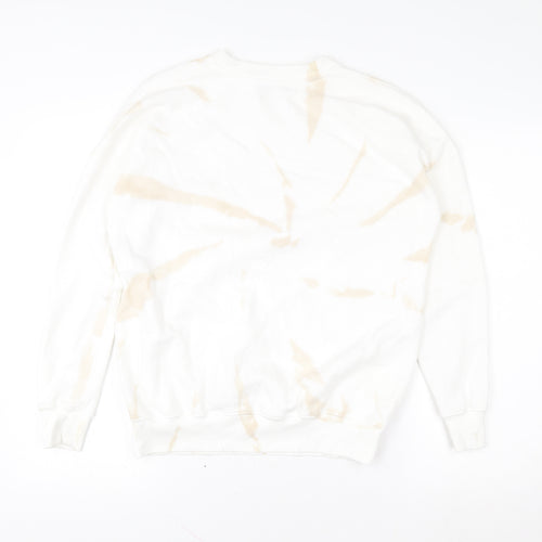 Mint Velvet Women Beige Tie Dye Pullover Sweatshirt Size S Cotton Blend