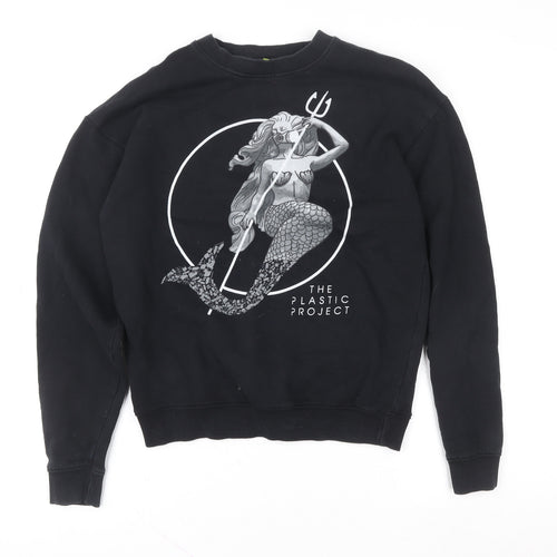 Teemill Women Black Mermaid Graphic Sweatshirt Size 10 Organic Cotton