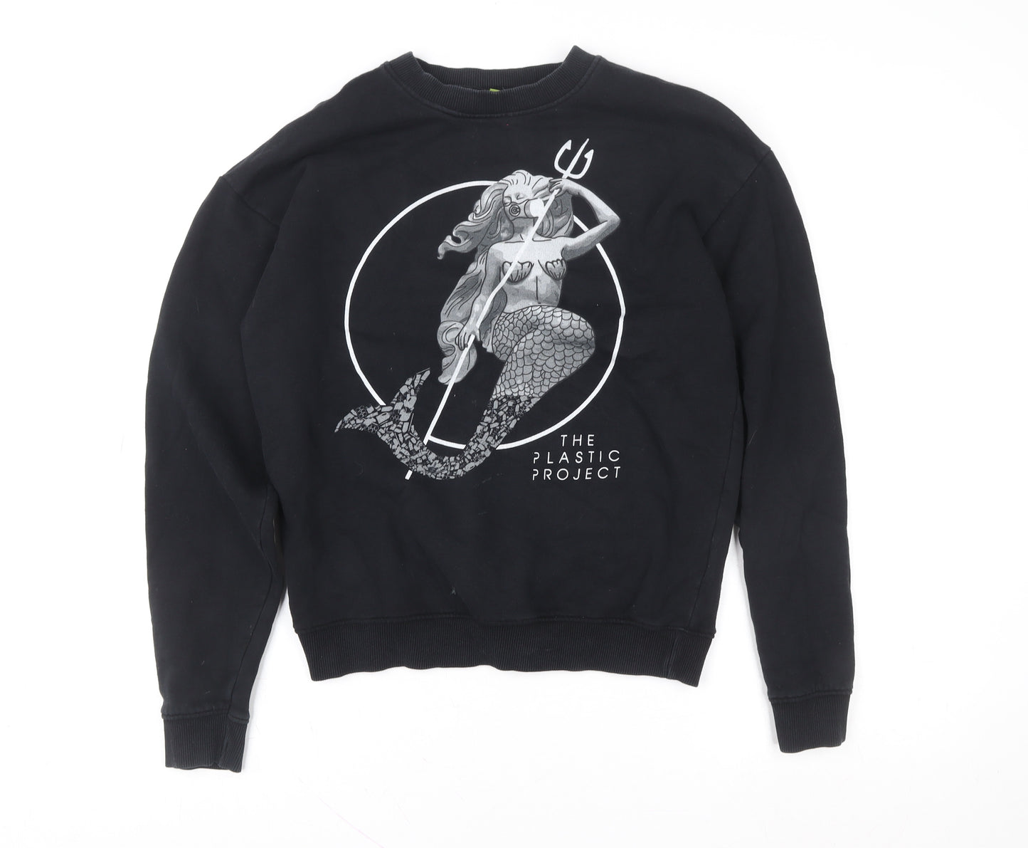 Teemill Women Black Mermaid Graphic Sweatshirt Size 10 Organic Cotton