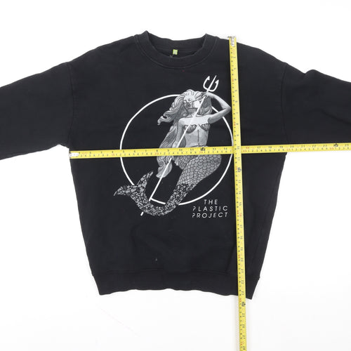 Teemill Women Black Mermaid Graphic Sweatshirt Size 10 Organic Cotton