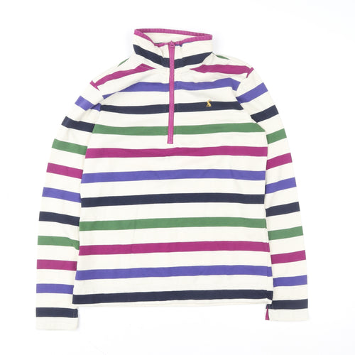 Joules Women's Multicoloured Striped 1/2 Zip Pullover Sweatshirt Size 10