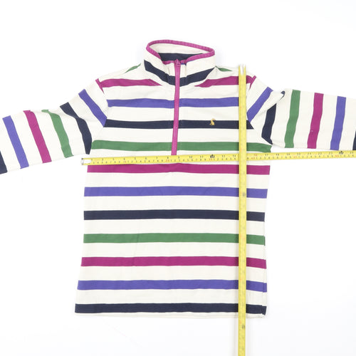Joules Women's Multicoloured Striped 1/2 Zip Pullover Sweatshirt Size 10