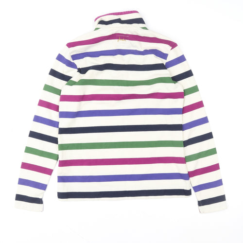Joules Women's Multicoloured Striped 1/2 Zip Pullover Sweatshirt Size 10