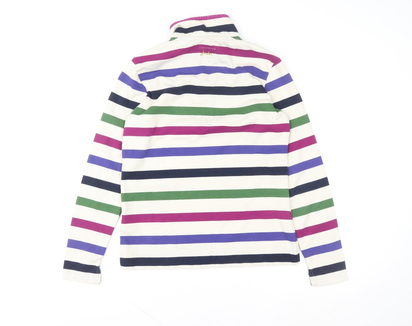 Joules Women's Multicoloured Striped 1/2 Zip Pullover Sweatshirt Size 10