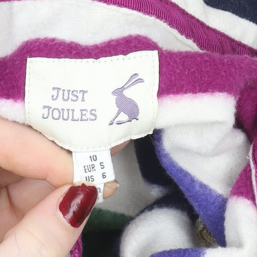 Joules Women's Multicoloured Striped 1/2 Zip Pullover Sweatshirt Size 10