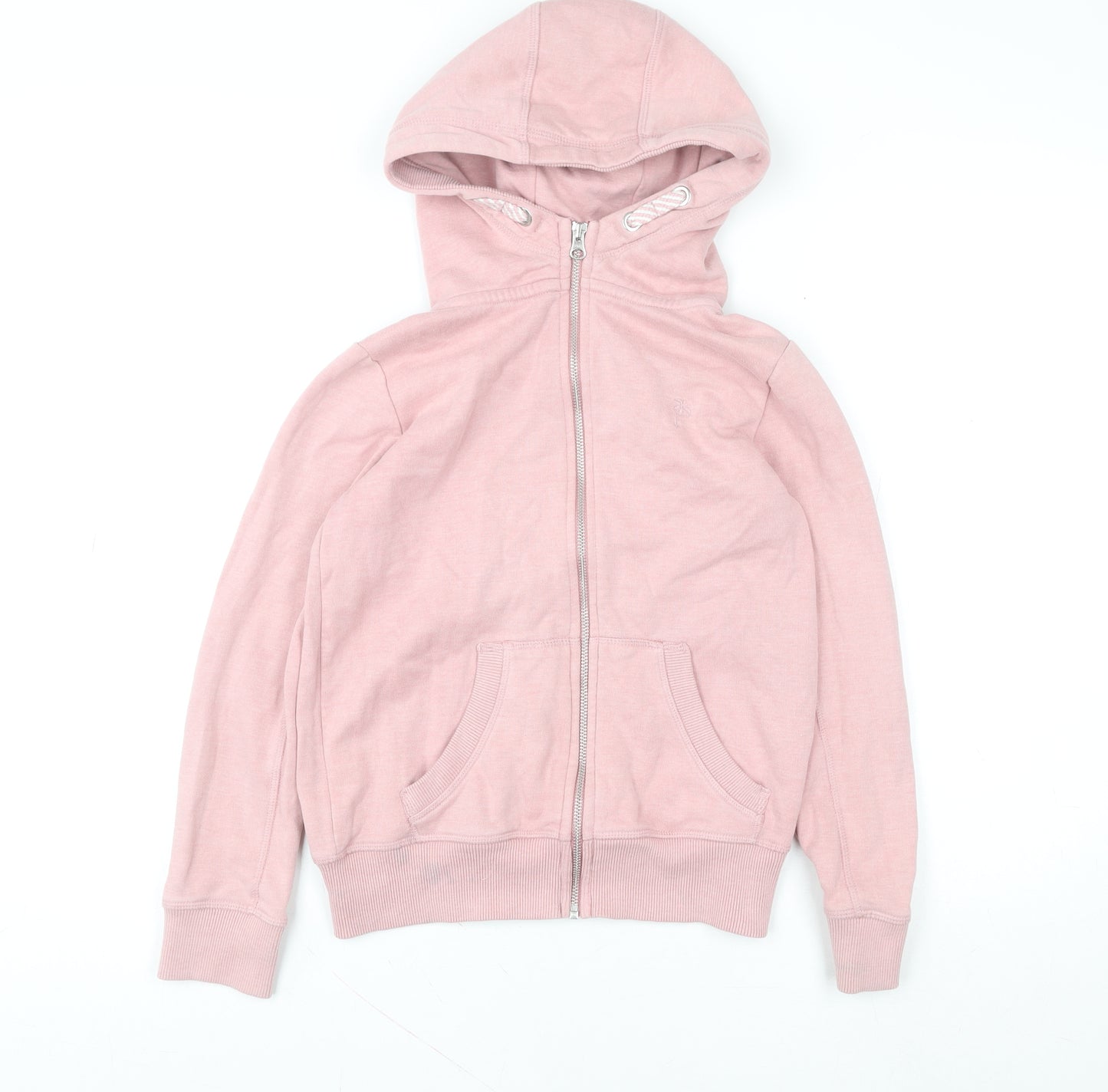 Next Girls Pink Full Zip Hoodie 10 Years Cotton Blend Casual Hooded Top