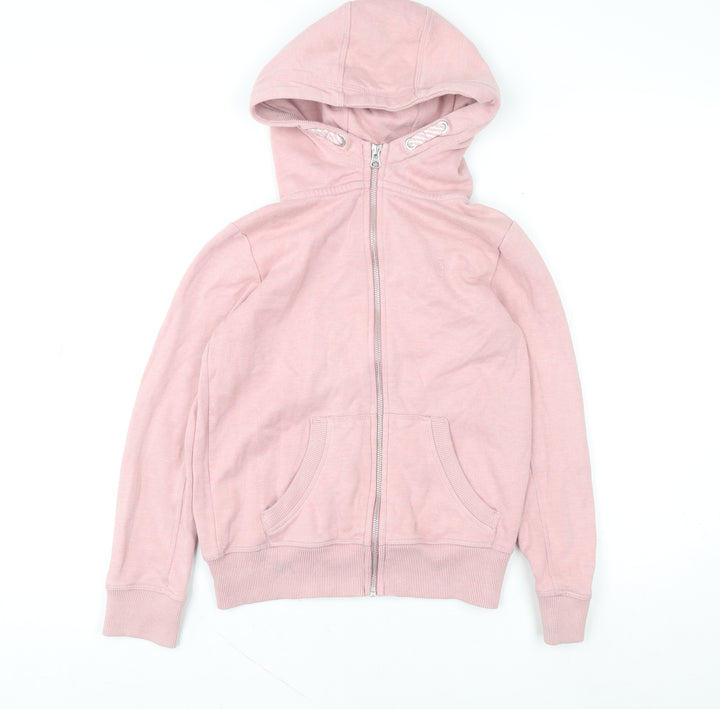 Next Girls Pink Full Zip Hoodie 10 Years Cotton Blend Casual Hooded Top