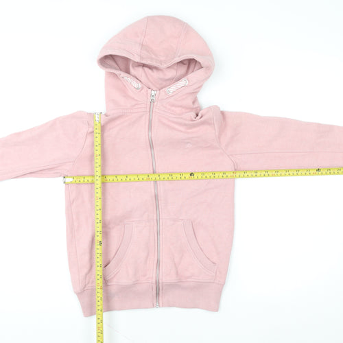 Next Girls Pink Full Zip Hoodie 10 Years Cotton Blend Casual Hooded Top