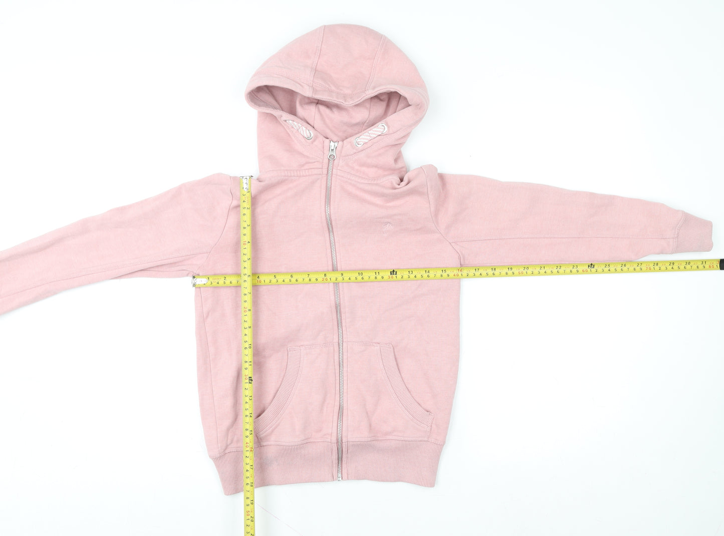 Next Girls Pink Full Zip Hoodie 10 Years Cotton Blend Casual Hooded Top