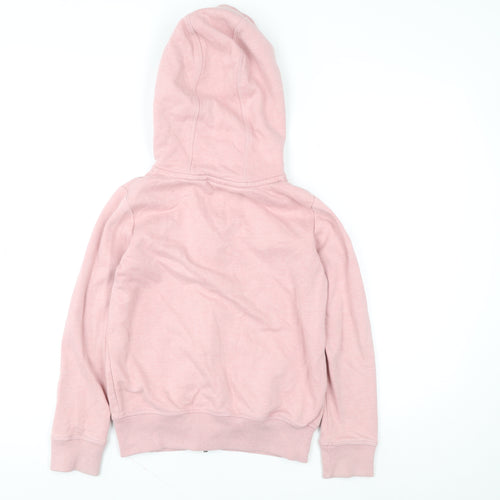 Next Girls Pink Full Zip Hoodie 10 Years Cotton Blend Casual Hooded Top
