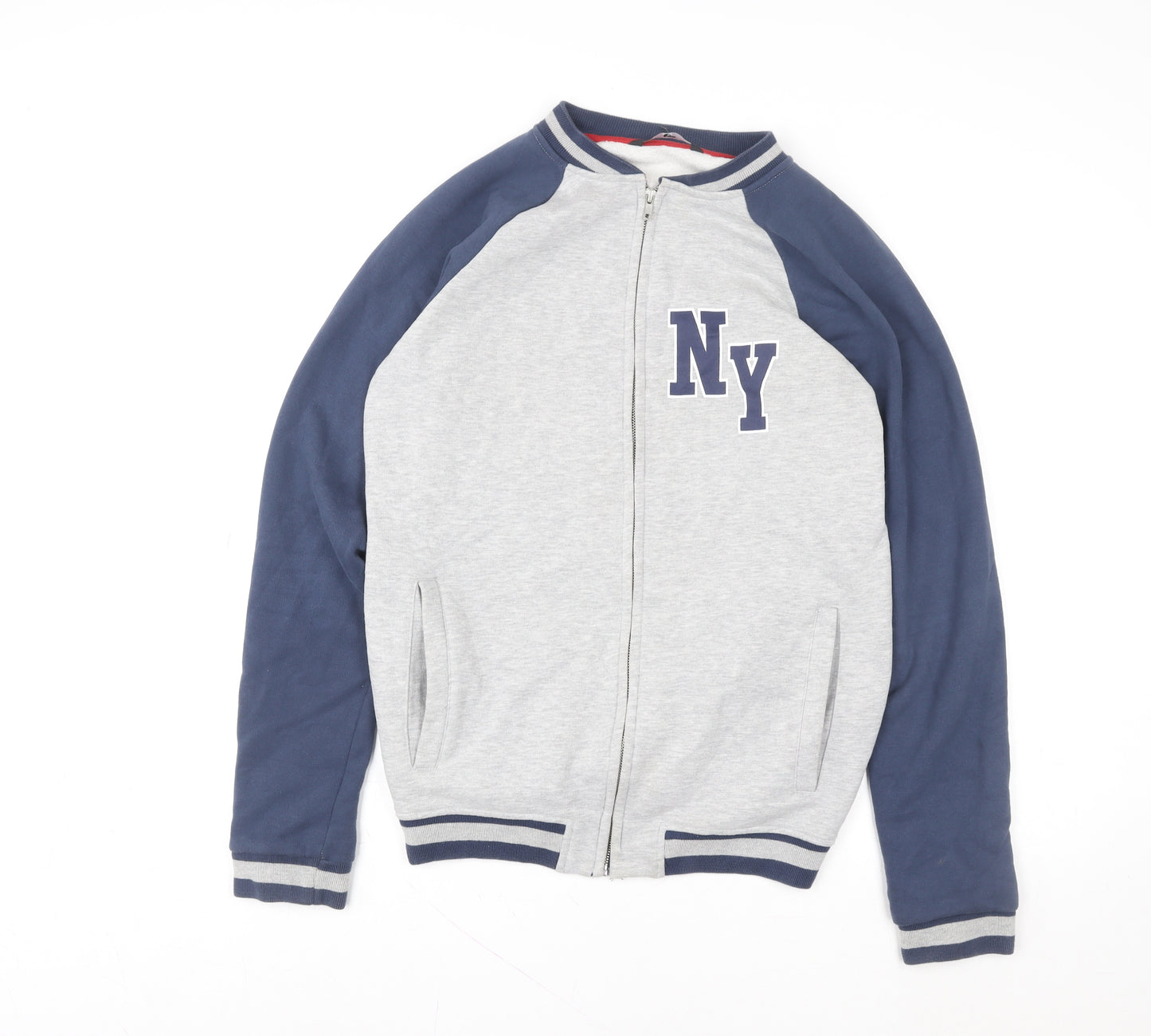 Very Boys Grey & Navy Full Zip Sweatshirt 16 Years NY Logo Casual Top