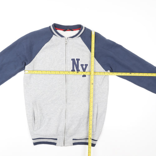 Very Boys Grey & Navy Full Zip Sweatshirt 16 Years NY Logo Casual Top
