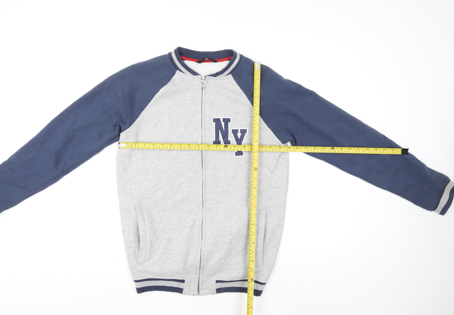 Very Boys Grey & Navy Full Zip Sweatshirt 16 Years NY Logo Casual Top