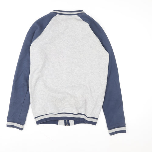 Very Boys Grey & Navy Full Zip Sweatshirt 16 Years NY Logo Casual Top