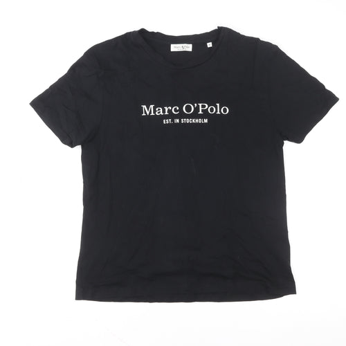 Marc O'Polo Women's Black Cotton Crew Neck Short Sleeve T-Shirt M