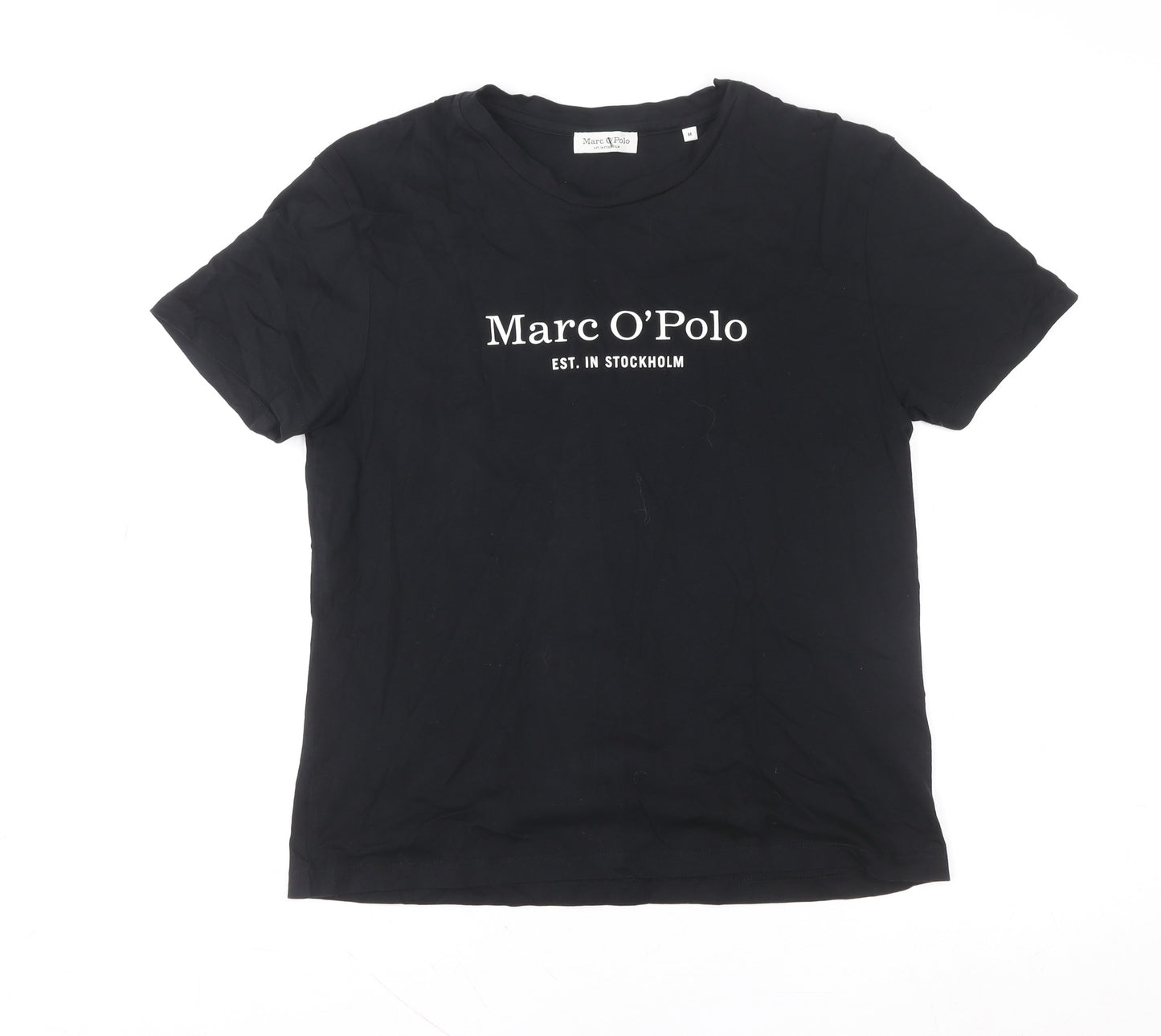 Marc O'Polo Women's Black Cotton Crew Neck Short Sleeve T-Shirt M