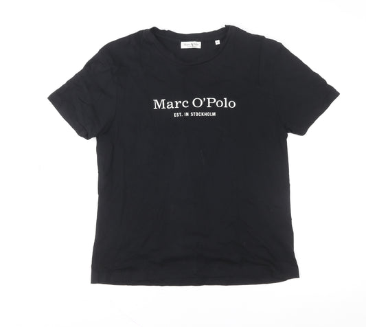 Marc O'Polo Women's Black Cotton Crew Neck Short Sleeve T-Shirt M