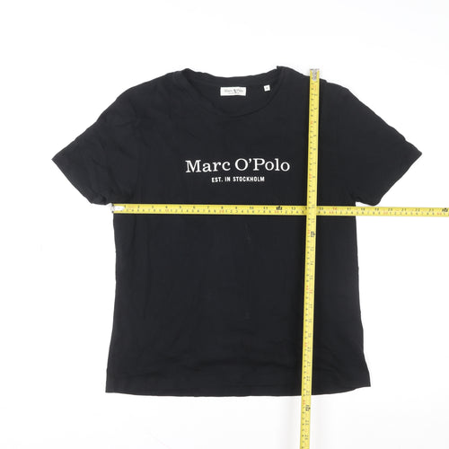 Marc O'Polo Women's Black Cotton Crew Neck Short Sleeve T-Shirt M