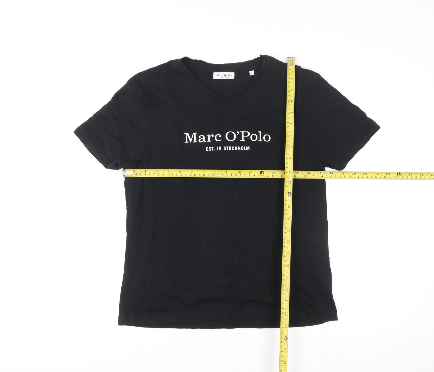 Marc O'Polo Women's Black Cotton Crew Neck Short Sleeve T-Shirt M