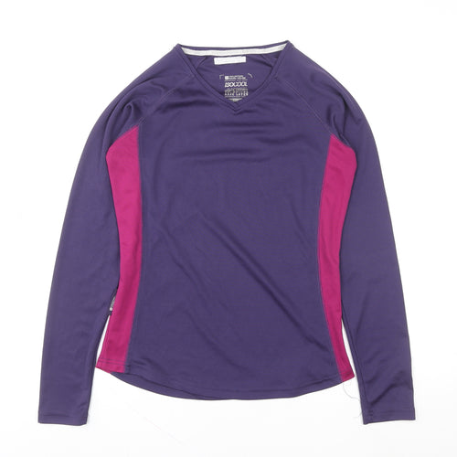 Mountain Warehouse Womens Purple Long Sleeve V-Neck IsoCool Sports Top Size 10