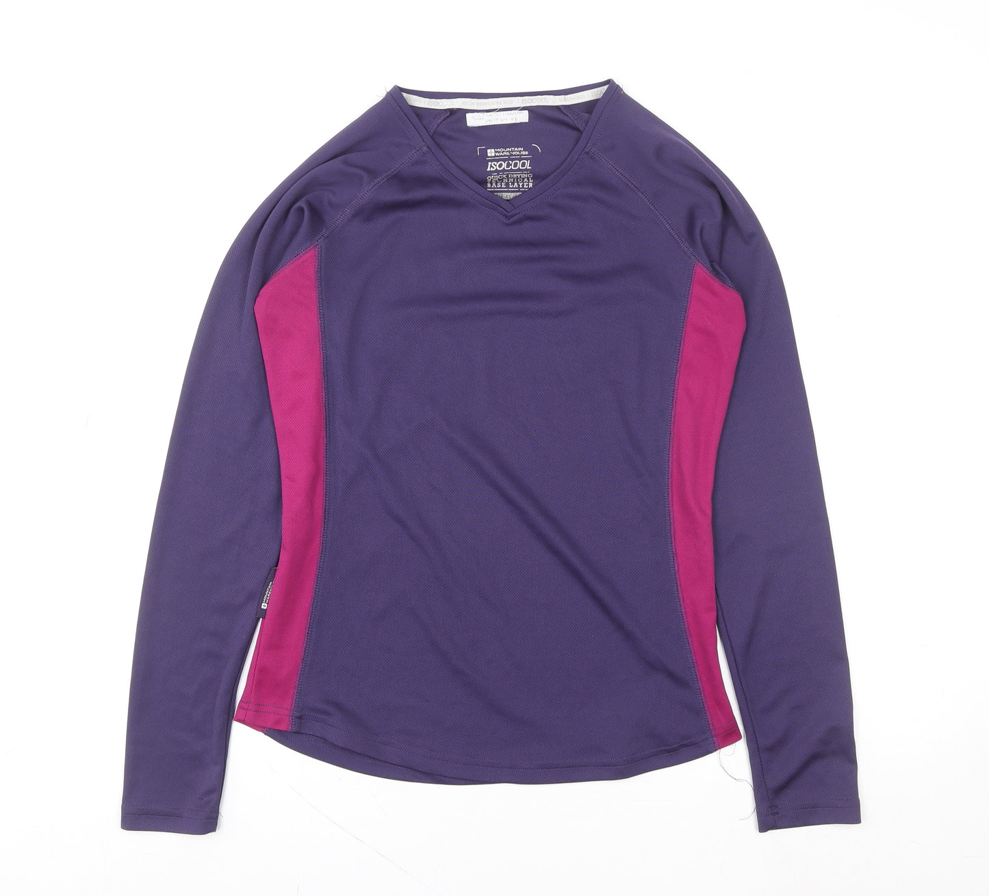 Mountain Warehouse Womens Purple Long Sleeve V-Neck IsoCool Sports Top Size 10