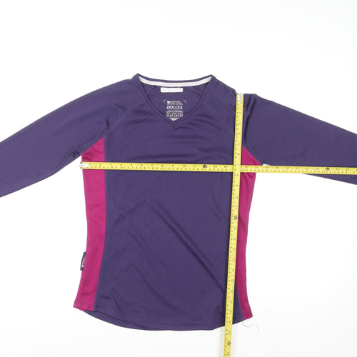 Mountain Warehouse Womens Purple Long Sleeve V-Neck IsoCool Sports Top Size 10