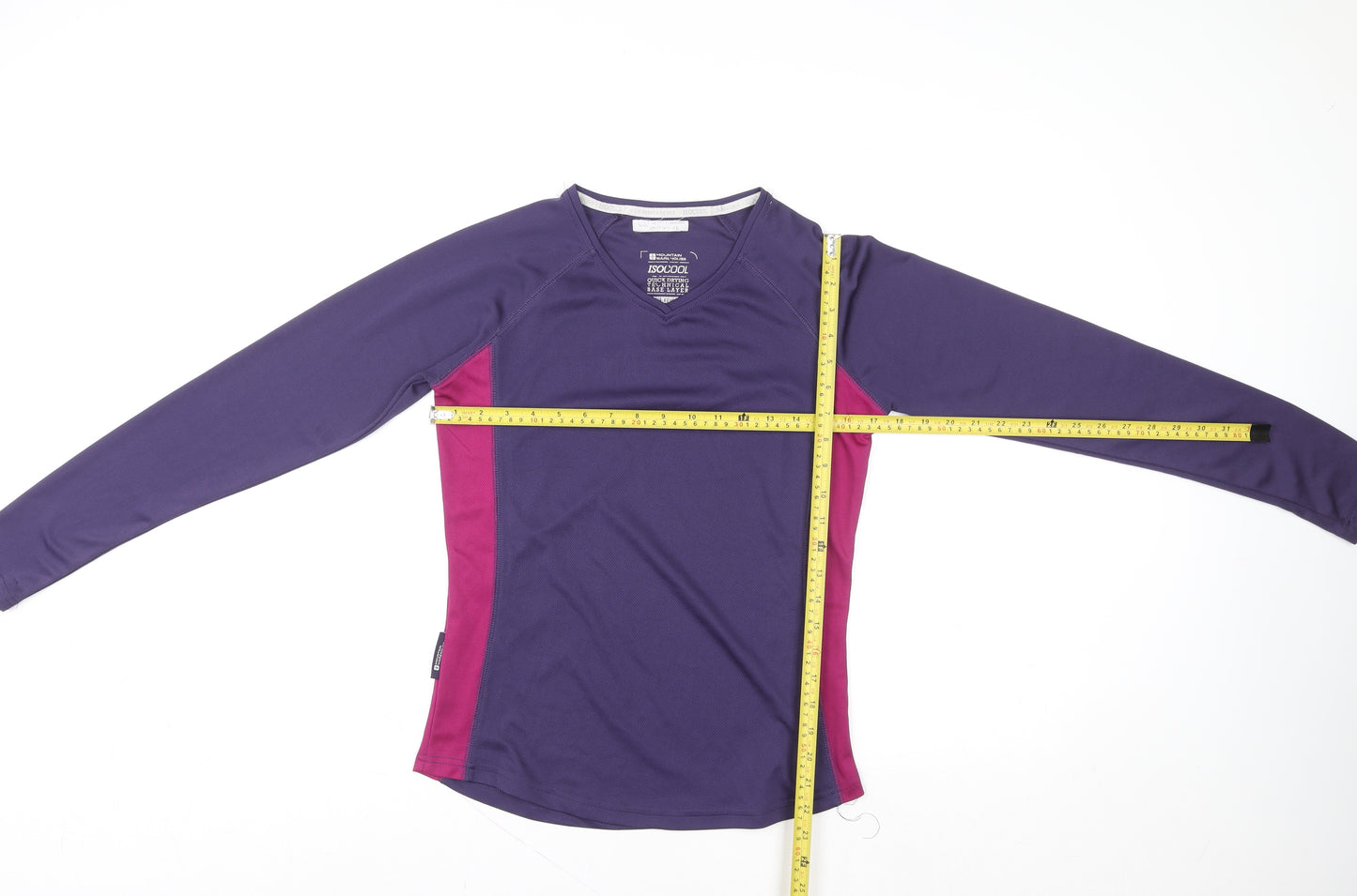 Mountain Warehouse Womens Purple Long Sleeve V-Neck IsoCool Sports Top Size 10
