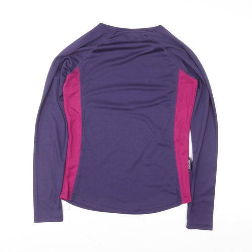 Mountain Warehouse Womens Purple Long Sleeve V-Neck IsoCool Sports Top Size 10