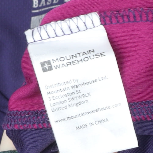 Mountain Warehouse Womens Purple Long Sleeve V-Neck IsoCool Sports Top Size 10