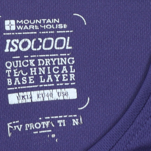 Mountain Warehouse Womens Purple Long Sleeve V-Neck IsoCool Sports Top Size 10