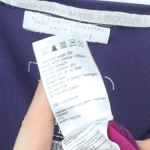 Mountain Warehouse Womens Purple Long Sleeve V-Neck IsoCool Sports Top Size 10