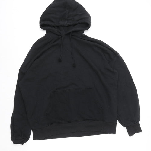 H&M Divided Women's Black Pullover Hoodie Size M Cotton Blend