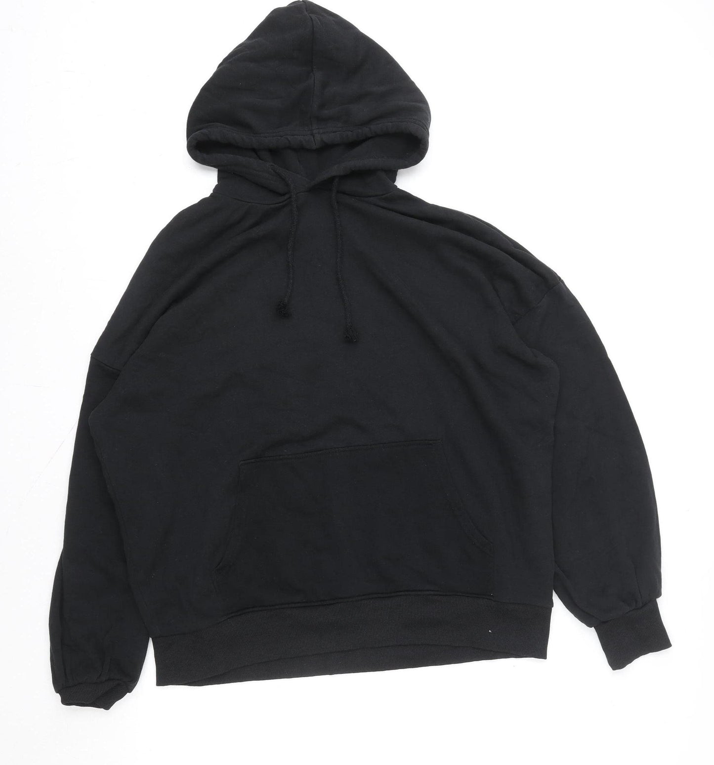 H&M Divided Women's Black Pullover Hoodie Size M Cotton Blend