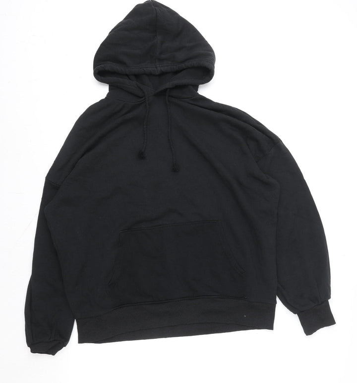 H&M Divided Women's Black Pullover Hoodie Size M Cotton Blend