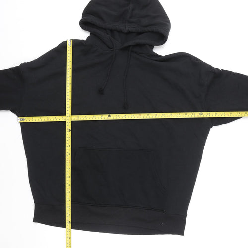 H&M Divided Women's Black Pullover Hoodie Size M Cotton Blend