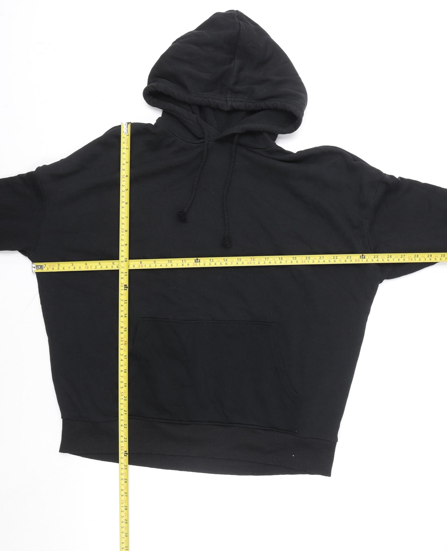 H&M Divided Women's Black Pullover Hoodie Size M Cotton Blend